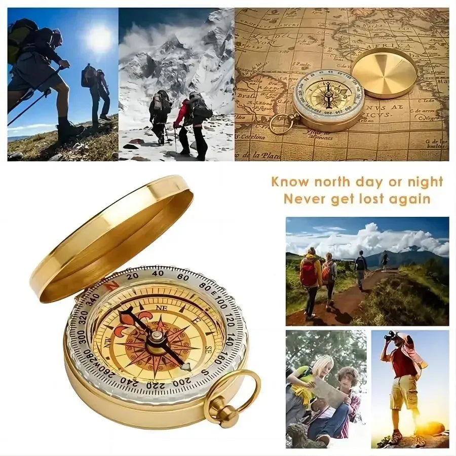 Metal Pocket Compass – Luminous Outdoor Camping & Hiking, Survival Compass
