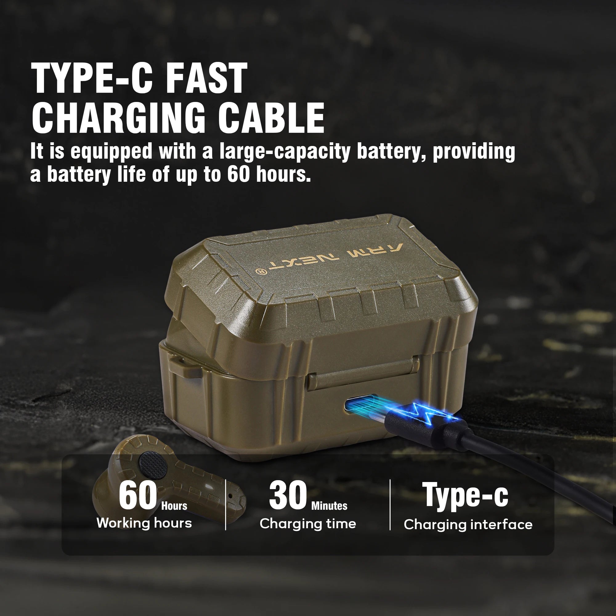 Tactical headset anti-noise earplugs noise-cancelling for hearing protection NRR27dB Military gear