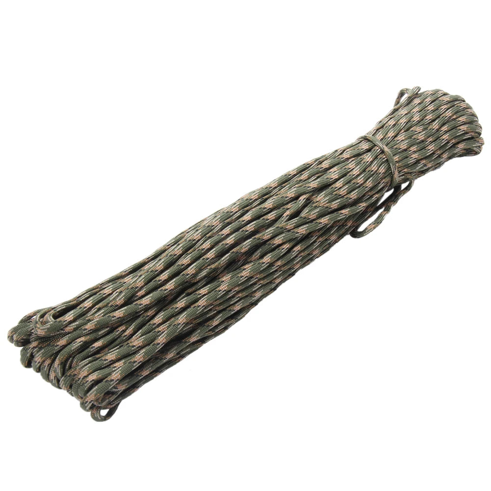 100FT Paracord 550 Rope Parachute Cord Multifunction Outdoor Camping Rope Heavy Duty Tent Rope Diameter 4mm for DIY Crafting