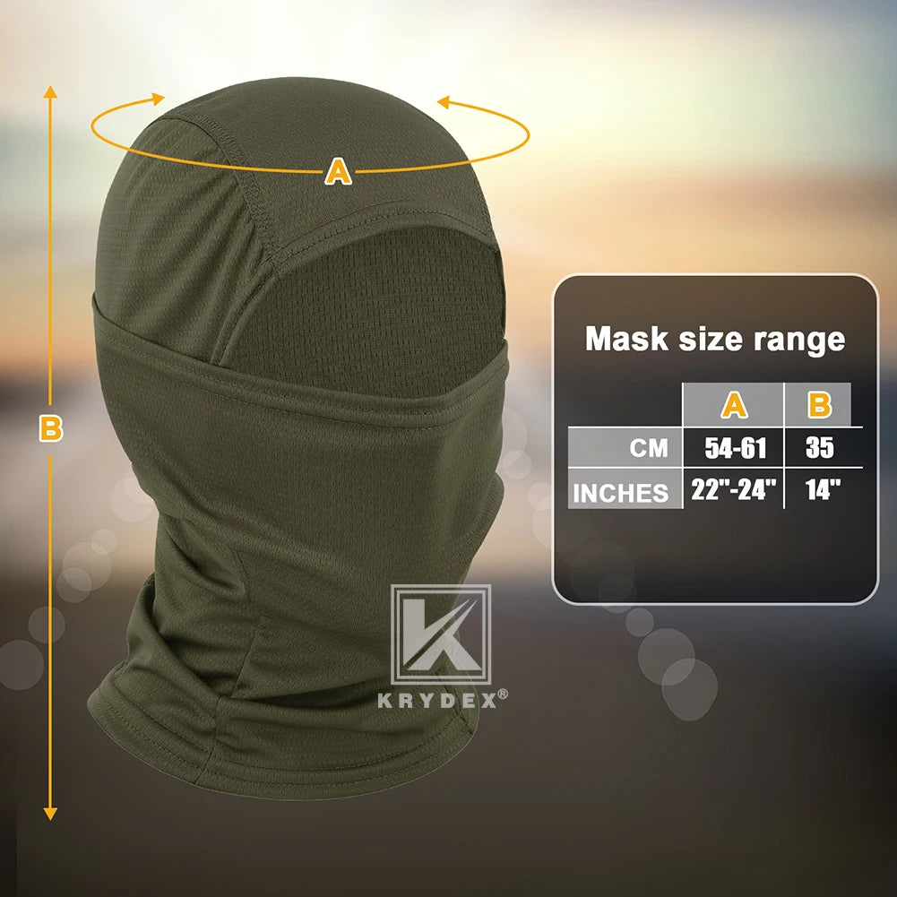 KRYDEX Tactical Face Mask Balaclava Camouflage Full Head Wrap Quick Dry Neck Gaiter UV Protection Hood for Cycling, Hiking