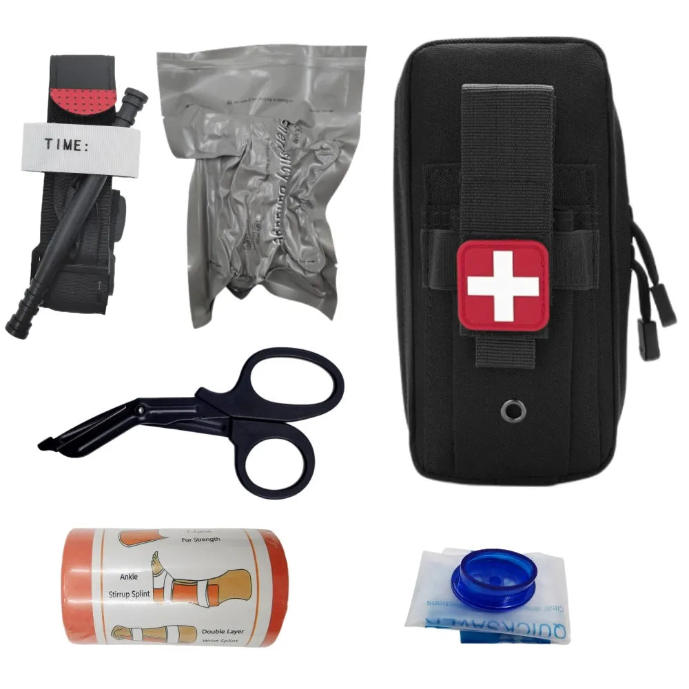Emergency Trauma First Aid Kit – Tourniquet, Bandages & Outdoor Survival Gear
