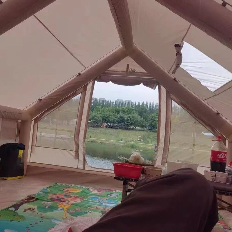 Auto-Inflate Camping Tent - 3-5 Person Waterproof Shelter with Instant Setup