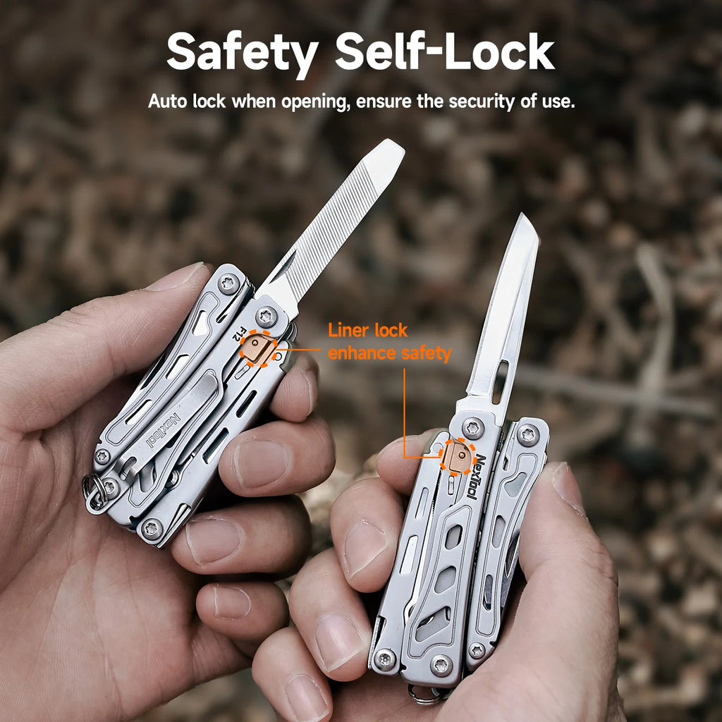 NexTool Mini Flagship F12 Multitool 13-in-1 Keychain Multitool with Serrated Scissors Upgraded 80Cr14Mov Steel EDC Multi Tool