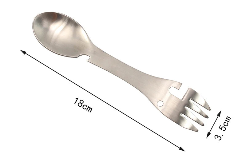 Outdoor Survival Tools 5 in 1 Camping Multi-functional EDC Kit Practical Fork Knife Spoon Bottle/Can Opener camping  multitool