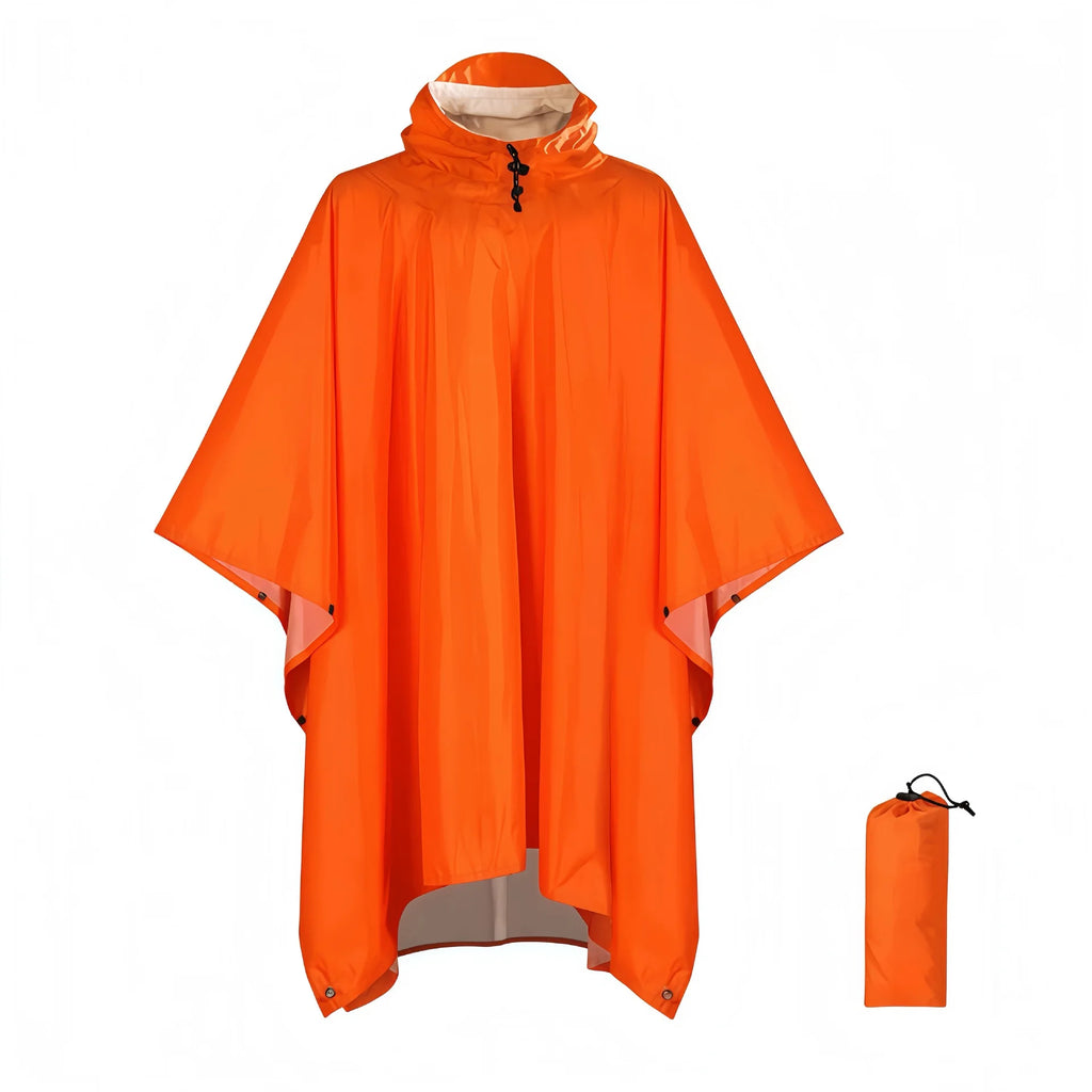 Hooded Rain Poncho for Adults Waterproof Lightweight Rain Coat for Men Women Reusable Rain Jacket for Emergency Outdoor