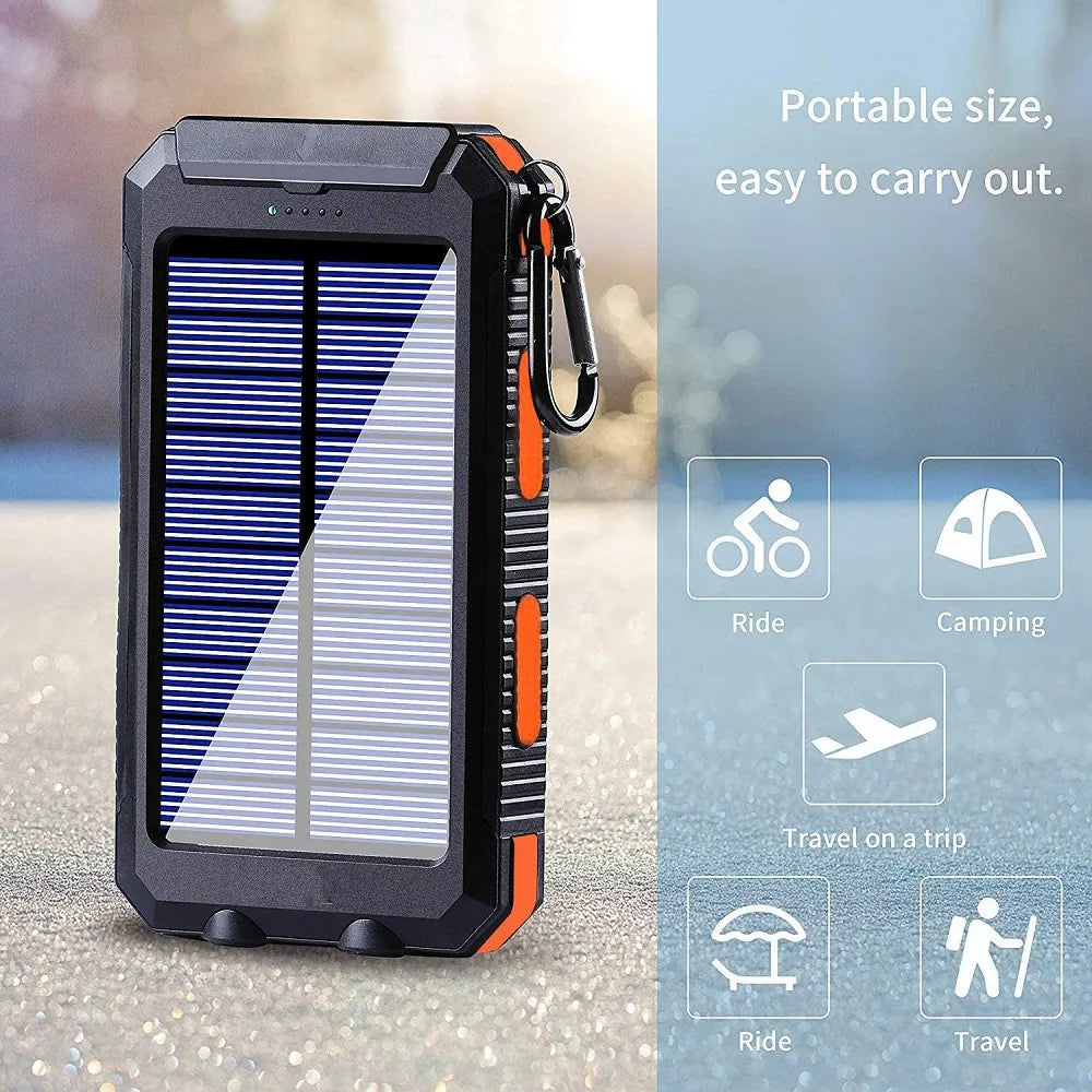 Power Bank Solar 80000mAh Cargador Portátil Poverbank Batería Externa Luz Potente LDE para Todos los Smartphones