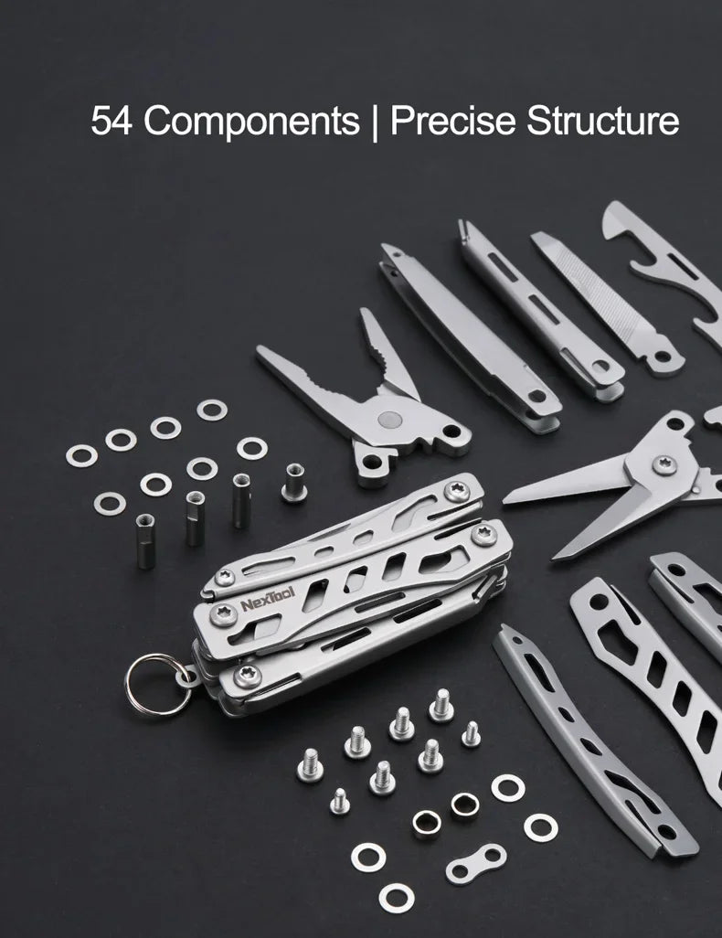 NexTool Mini Flagship Multitool 10 in 1 Mini Pocket Knife EDC Keychain Multi Tool Folding Pliers Scissors Bottle Opener