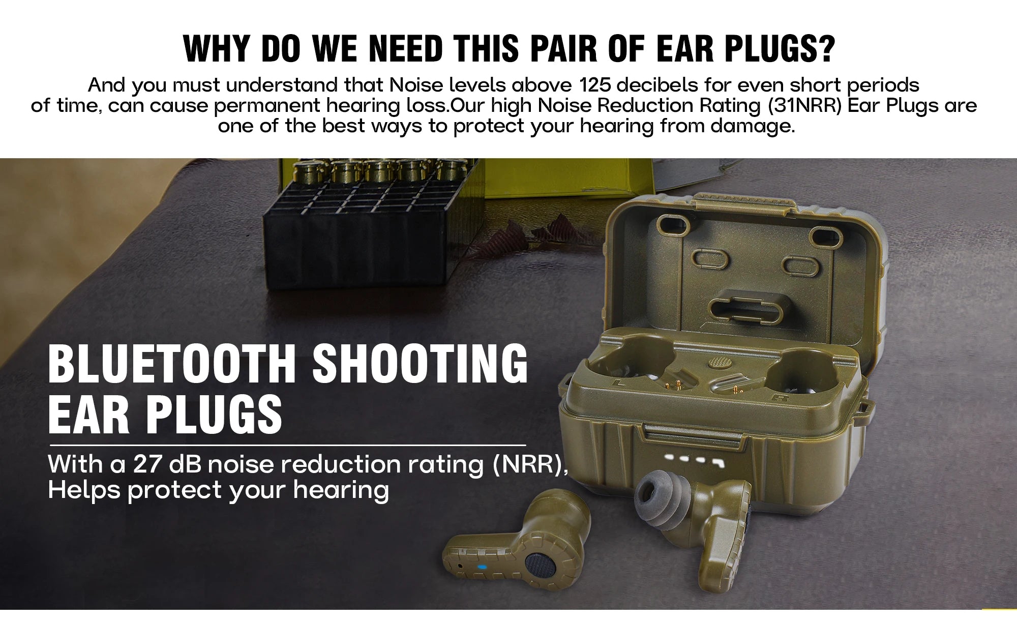 Tactical headset anti-noise earplugs noise-cancelling for hearing protection NRR27dB Military gear