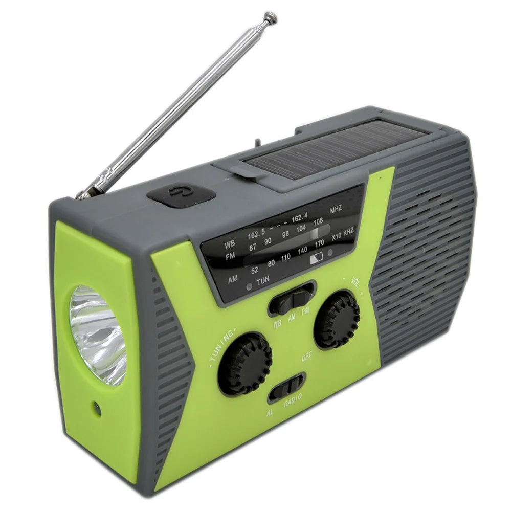 Emergency Solar Hand Crank Radio With AM/FM LED Reading Lamp SOS Alarm