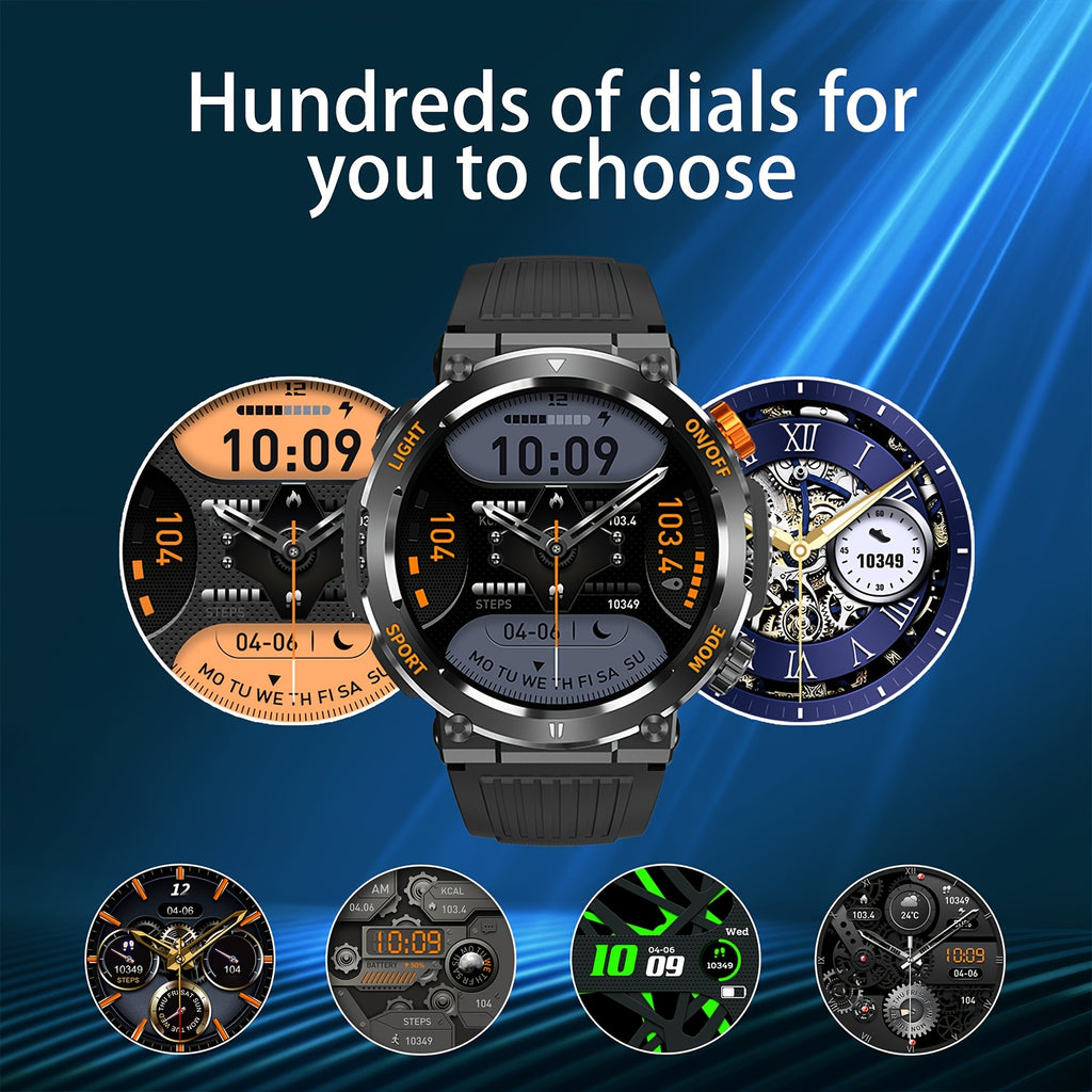 Tactical Smartwatch - Rugged Outdoor Fitness Tracker with Call Function