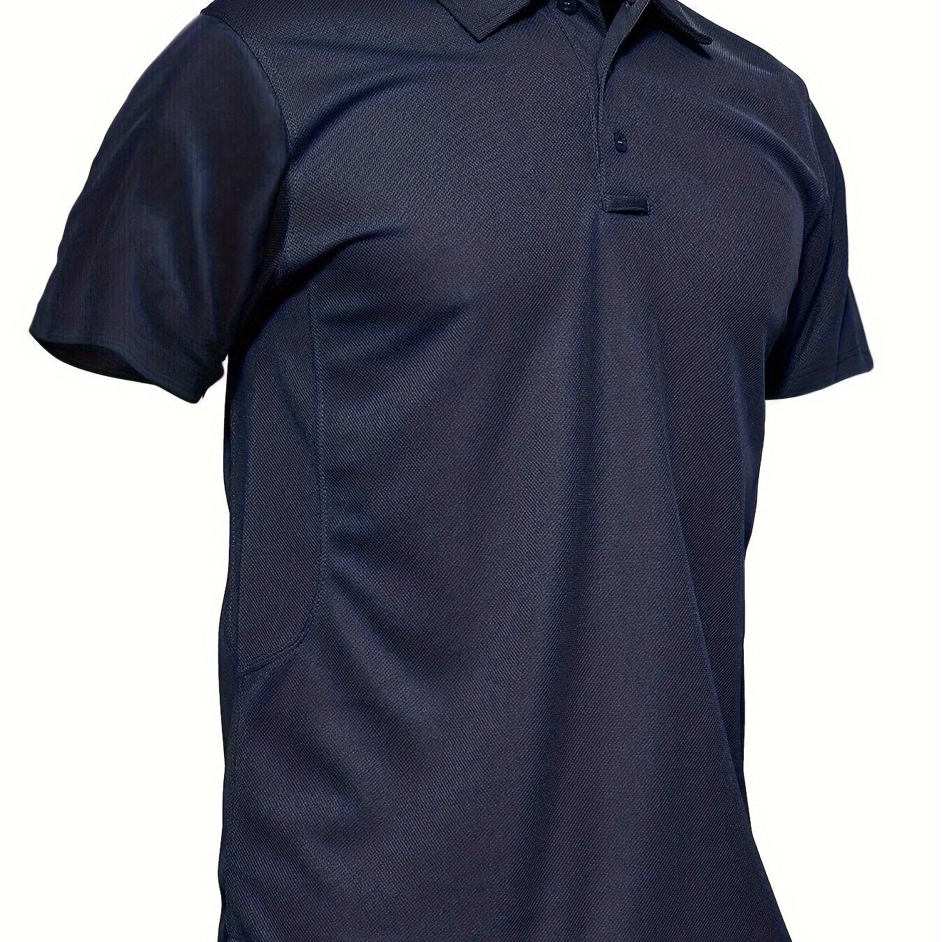 HOPATISEN Men's Short Sleeve Polo Shirt Summer Work Casual Short Sleeve Tops Outdoor Golf Sports Business Casual Polo Lightweight Breathable Moisture Transferring Sweat Wicking Classic Fit