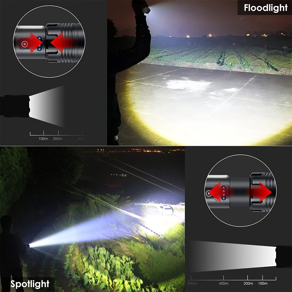 Tactical LED Flashlight - High Lumens Rechargeable with 7 Modes