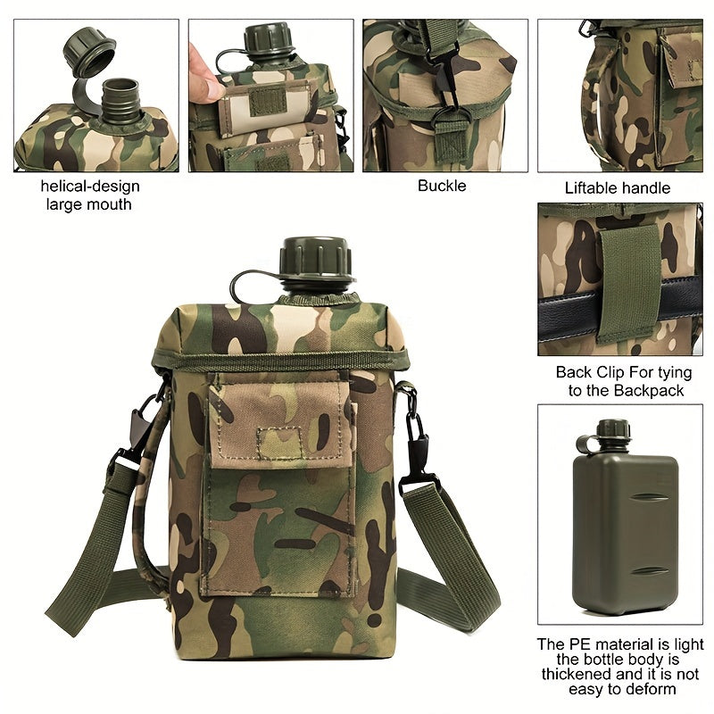 Tactical Camo Water Bottle - 2L Insulated Military Canteen