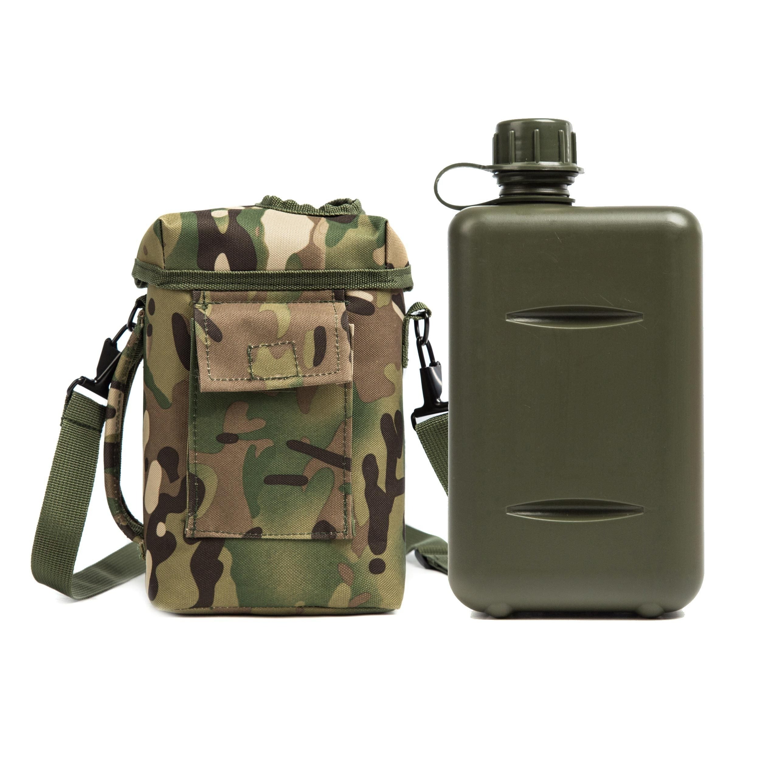 Tactical Camo Water Bottle - 2L Insulated Military Canteen