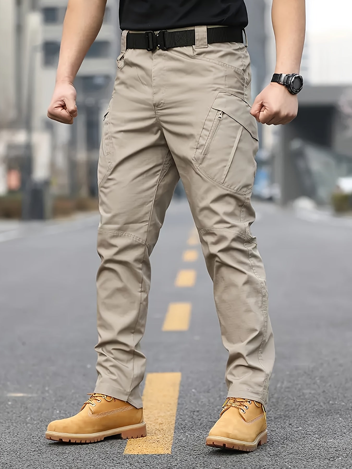 Men's Outdoor Multi Functional Tactical Pants, Multi Pocket Outdoor Hiking Sweatpants, Cargo Pants