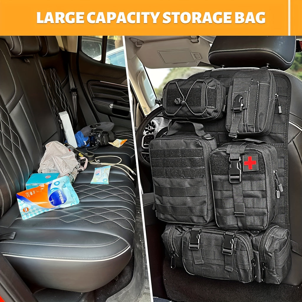 Tactical MOLLE Car Seat Organizer - Military Vehicle Panel System