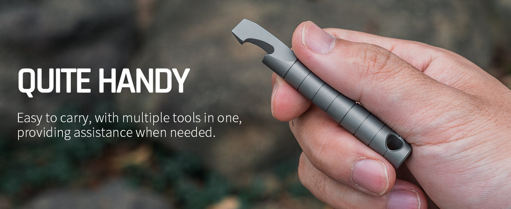 Keychain Pry Bar, Titanium Mini EDC Prybar/safety Multitool with Bottle Opener, Pocket Small Keychain Tools for Every Day Carry(Mini)