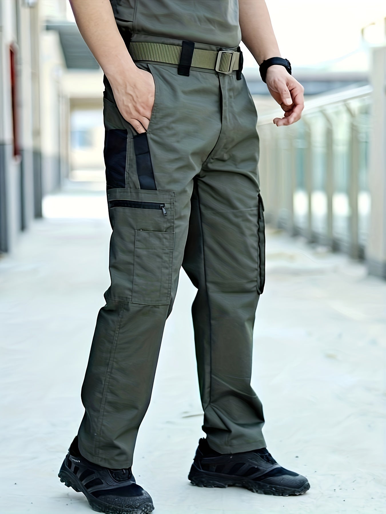 Multi-Pocket Tactical Cargo Pants - Straight Leg Outdoor Combat Trousers