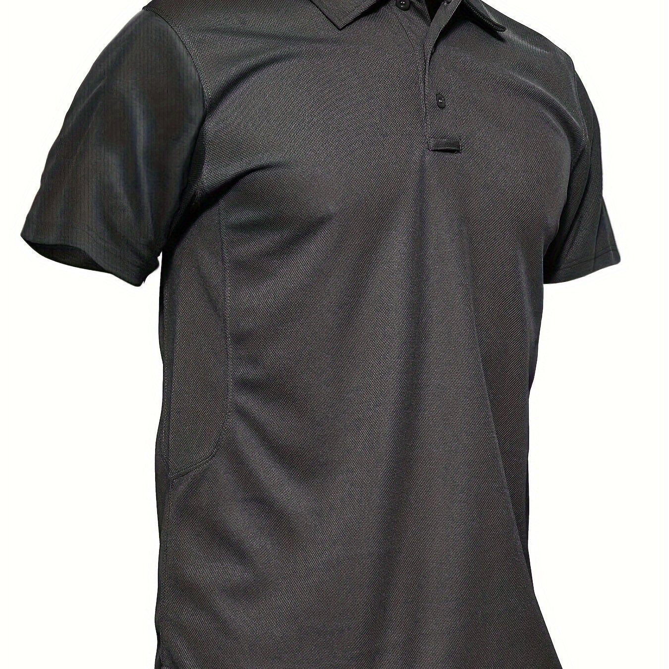 HOPATISEN Men's Short Sleeve Polo Shirt Summer Work Casual Short Sleeve Tops Outdoor Golf Sports Business Casual Polo Lightweight Breathable Moisture Transferring Sweat Wicking Classic Fit