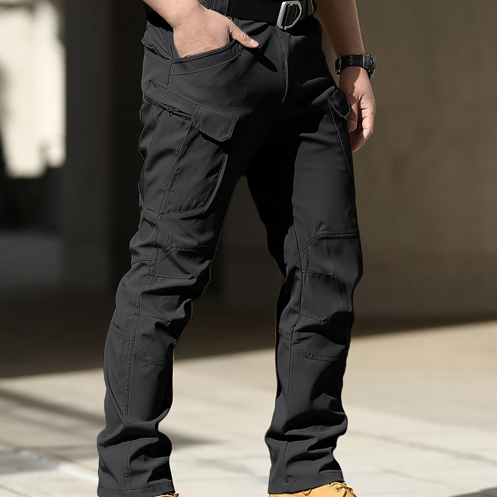 Multi Pocket Men's Tactical Pants, Loose Casual Outdoor Pants, Cargo Wear-resistant Pants For Hiking