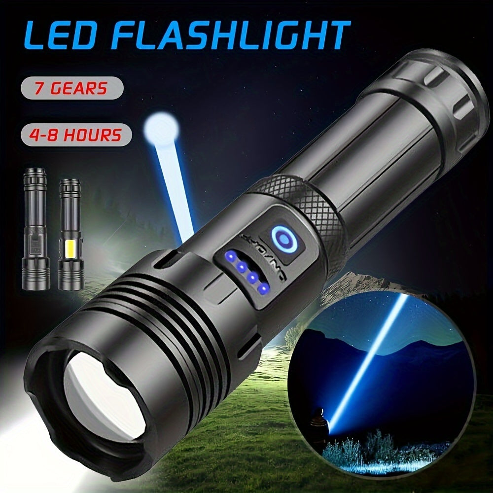 Tactical LED Flashlight - High Lumens Rechargeable with 7 Modes