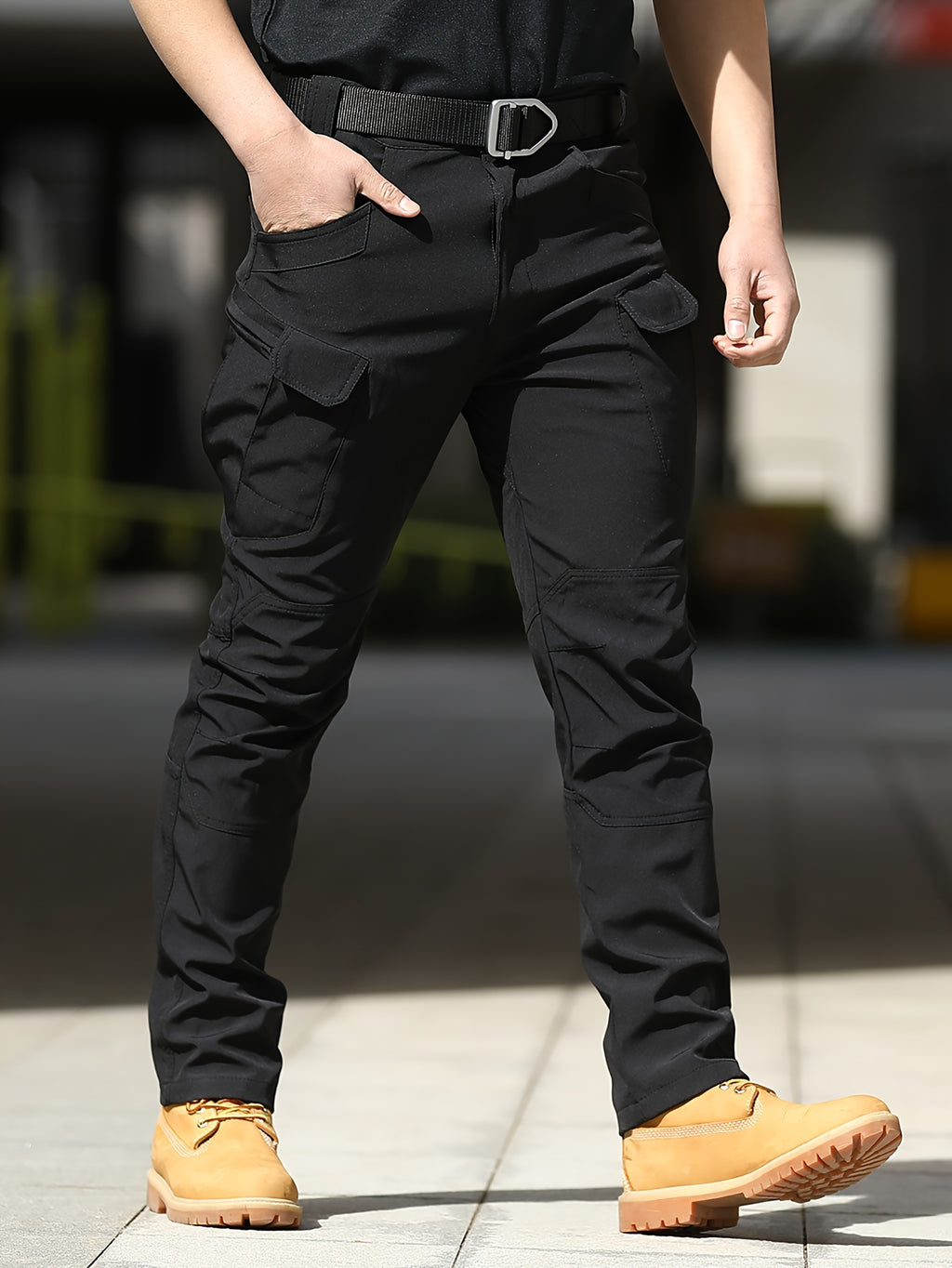 Multi Pocket Men's Tactical Pants, Loose Casual Outdoor Pants, Cargo Wear-resistant Pants For Hiking