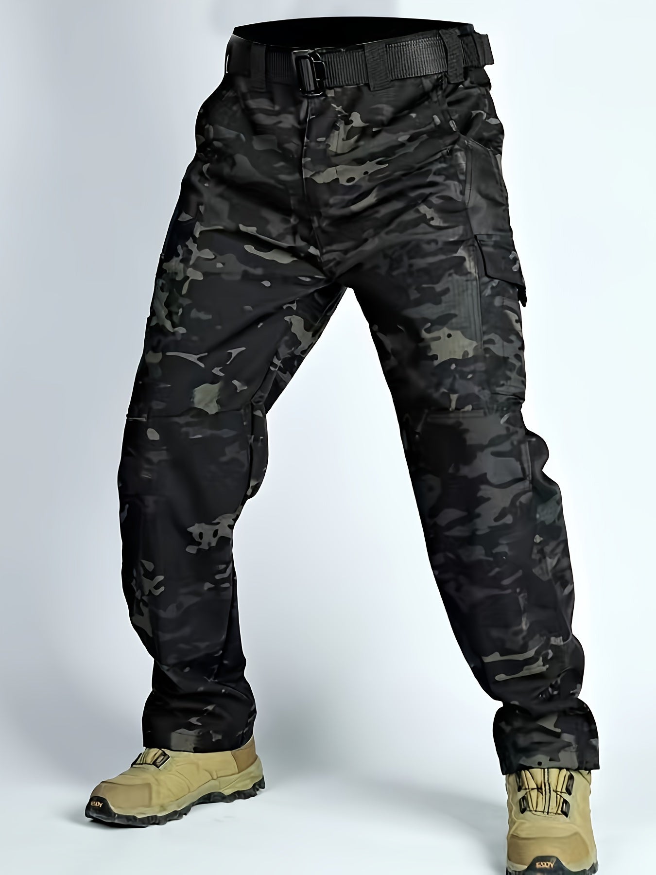 Men's Tactical Pants, Wear-resistant Quick-drying Multi-pocket Cargo Pants For Outdoor Hiking Trekking (Belt Not Included)