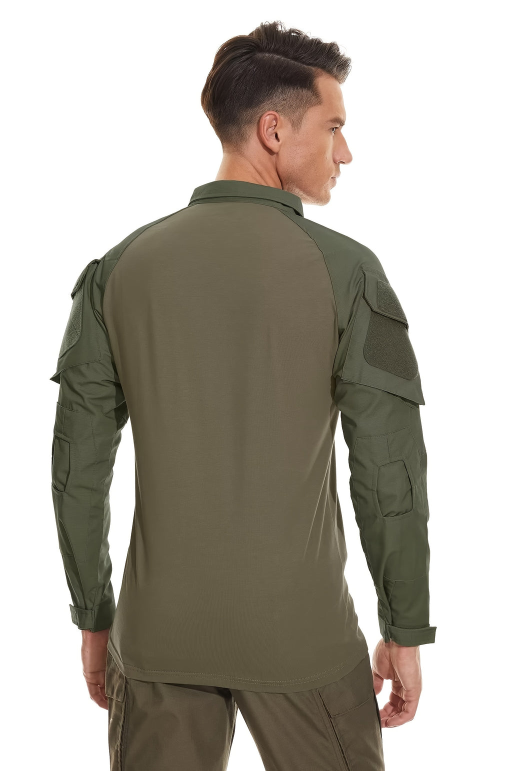 Men's Tactical Long Sleeve T-Shirt 1/4 Zipper Wear And Scratch Resistant Troop Training Tops Tear Resistant Uniforms Outdoor Climbing Hiking Hunting Tops Casual Breathable Comfortable Workwear Adjustable Cuffs Tactical Clothi