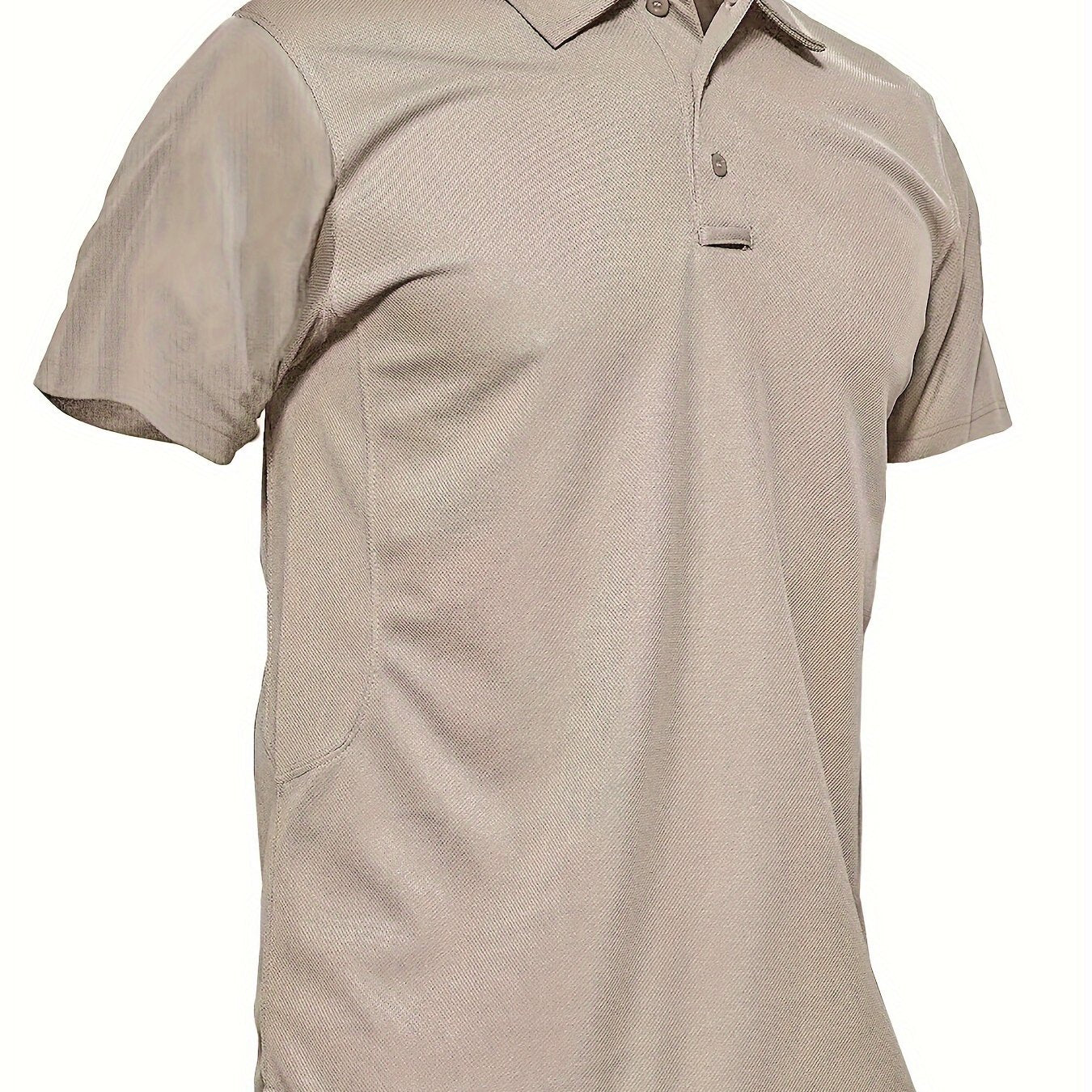 HOPATISEN Men's Short Sleeve Polo Shirt Summer Work Casual Short Sleeve Tops Outdoor Golf Sports Business Casual Polo Lightweight Breathable Moisture Transferring Sweat Wicking Classic Fit