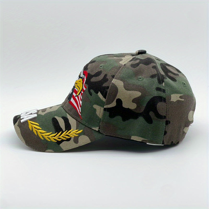 Tactical Eagle Embroidered Cap - Patriotic Camo cap