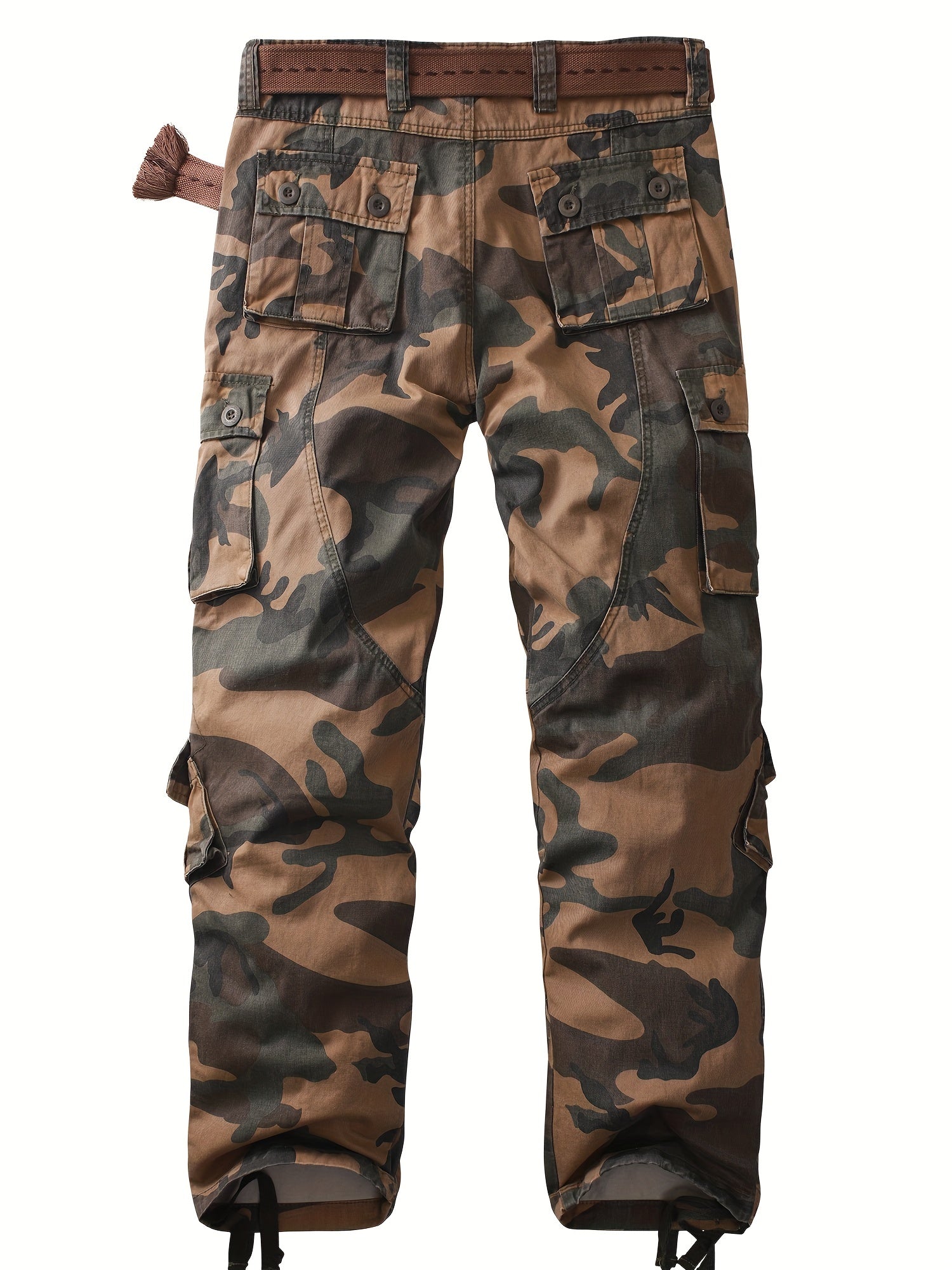 Camouflage Pattern Cotton Tactical Pants, Multi Pocket Cargo Pants
