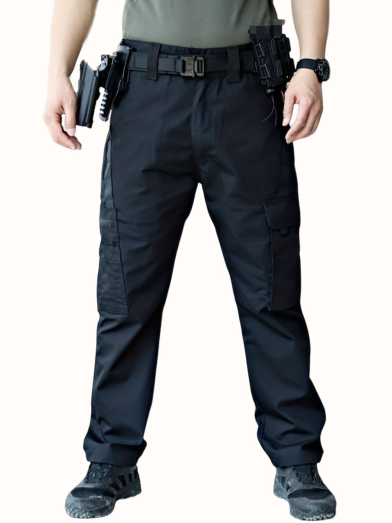 Multi-Pocket Tactical Cargo Pants - Straight Leg Outdoor Combat Trousers