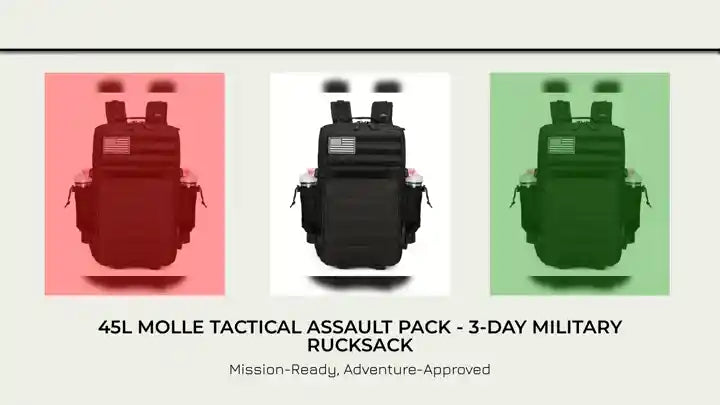 45L MOLLE Tactical Assault Pack - 3-Day Military Rucksack by@Outfy