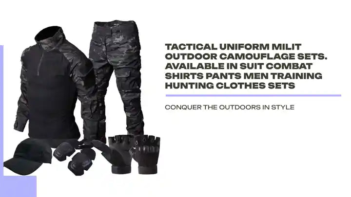 Tactical Uniform Milit Outdoor Camouflage Sets. available in Suit Combat Shirts Pants Men Training Hunting Clothes Sets by@Outfy