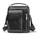 Premium Leather Crossbody Messenger Bag - Multi-Function Business Tote