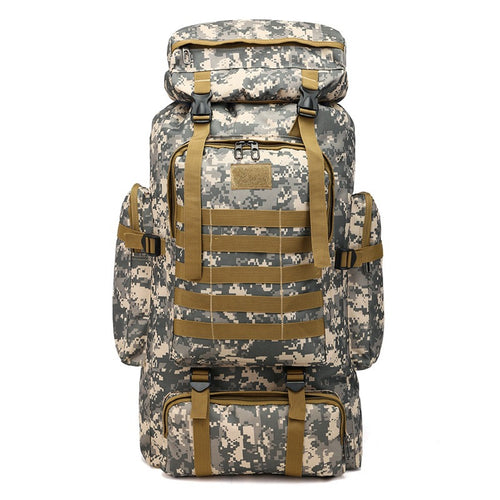 80L Waterproof Molle Tactical Backpack Military Army Hiking Camping Backpack Travel Rucksack Outdoor Sports Climbing Bag
