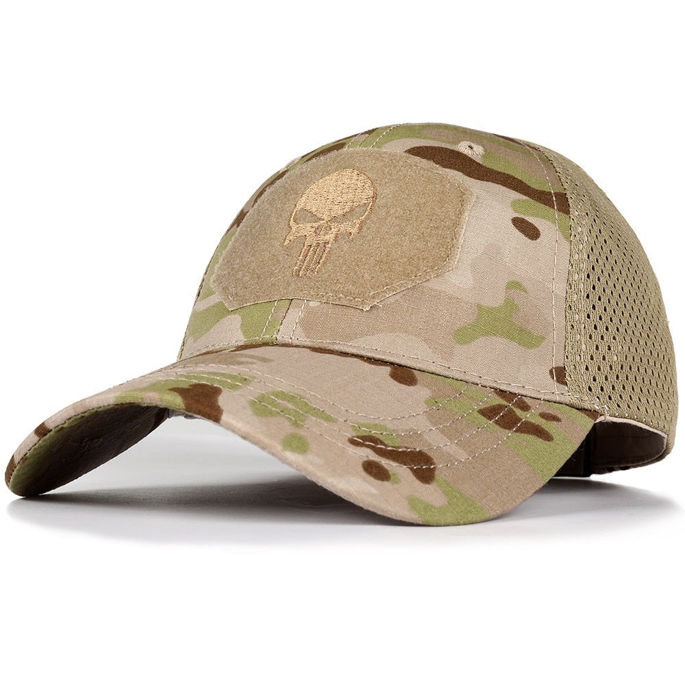 Tactical Mesh Baseball Cap - Breathable Camo Trucker Hat for Outdoor Adventures