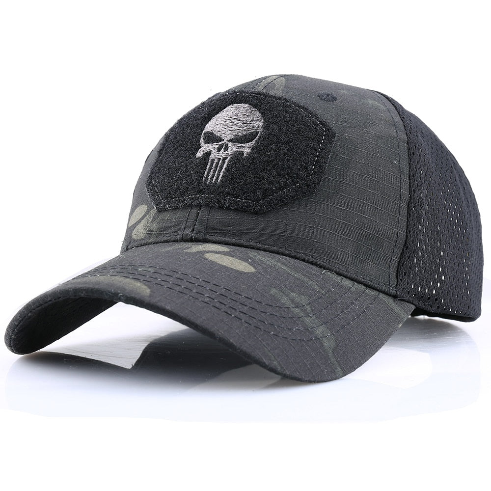 Tactical Mesh Baseball Cap - Breathable Camo Trucker Hat for Outdoor Adventures