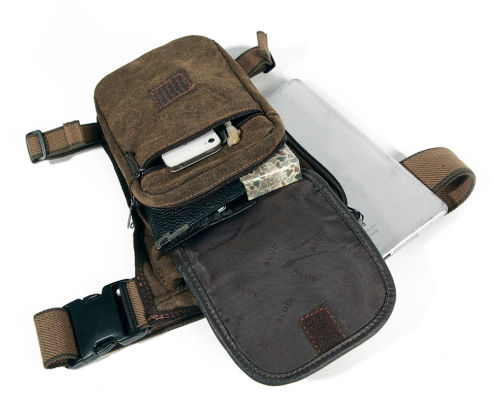 Premium Canvas Tactical Leg Bag - Secure Multi-Purpose Messenger Pack
