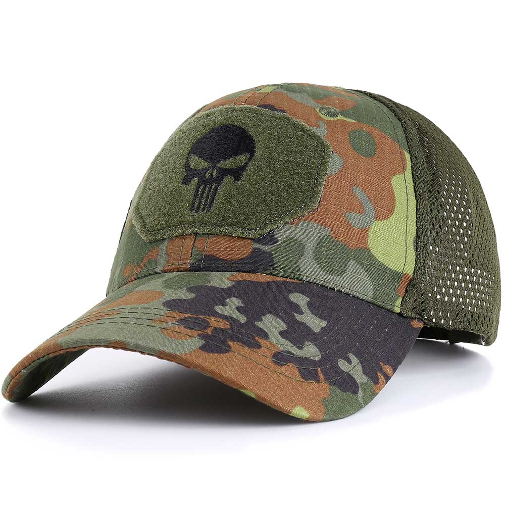 Tactical Mesh Baseball Cap - Breathable Camo Trucker Hat for Outdoor Adventures
