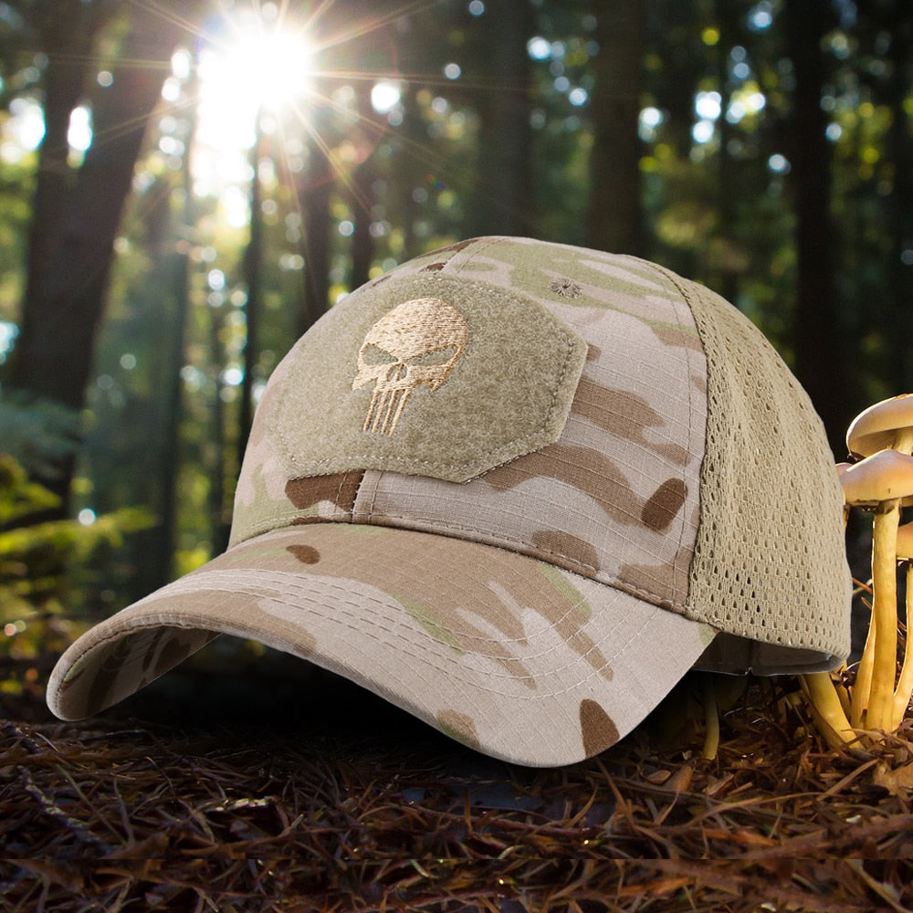 Tactical Mesh Baseball Cap - Breathable Camo Trucker Hat for Outdoor Adventures