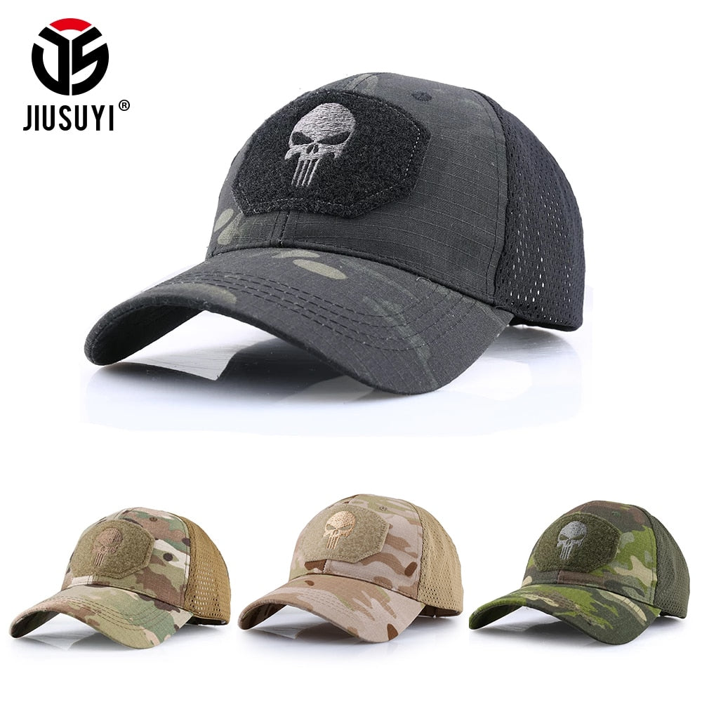 Tactical Mesh Baseball Cap - Breathable Camo Trucker Hat for Outdoor Adventures