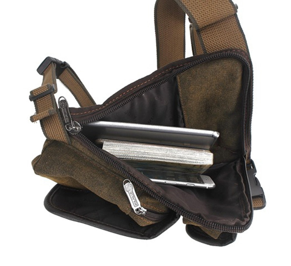 Premium Canvas Tactical Leg Bag - Secure Multi-Purpose Messenger Pack