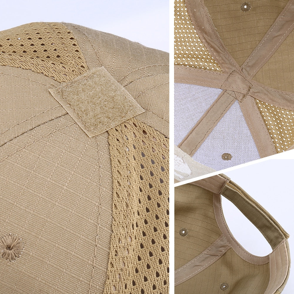 Tactical Mesh Baseball Cap - Breathable Camo Trucker Hat for Outdoor Adventures